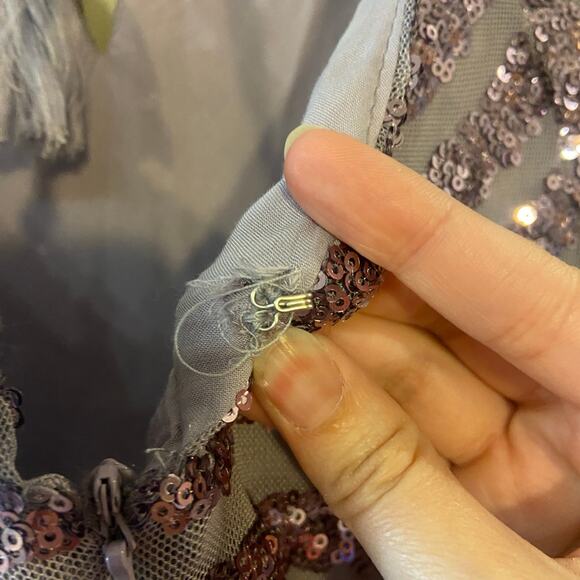 Anthropologie NEW Women's Size 2 Lilac Purple Sequined Open-Back Mini Dress NWT - Picture 10 of 10